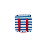 Project Ten Breton Stripe Insulated Tote bag with black and white horizontal stripes, insulated interior, and sturdy handles.