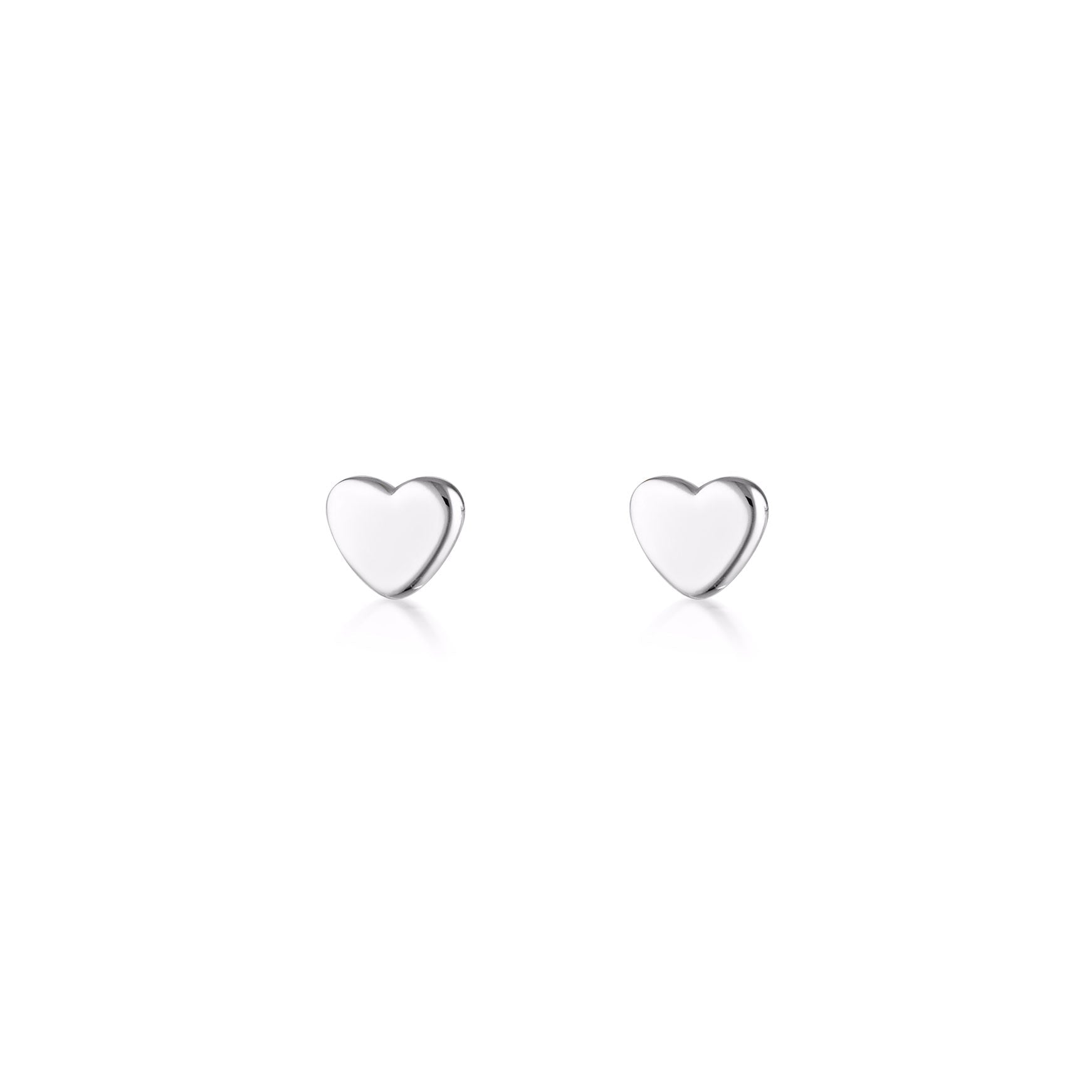 Linda Tahija micro heart stud earrings, small silver jewelry with heart-shaped design, perfect for elegant everyday wear.
