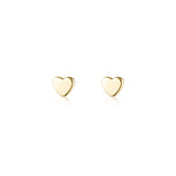 Linda Tahija micro heart stud earrings featuring small gold heart-shaped studs on classic earring posts.