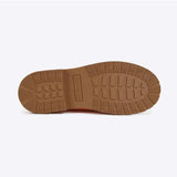 Orange Merry People Bobbi gumboots with textured sole and vibrant Sherbet Orange color, ideal for rainy weather.