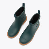 Teal Merry People Bobbi Gumboot shown from a high angle, waterproof rubber rain boot with a glossy finish and sturdy sole.