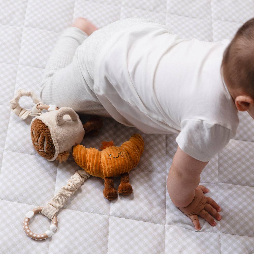 Living Textiles mini market stroller toys set with coffee and croissant plush toys for babies and toddlers.