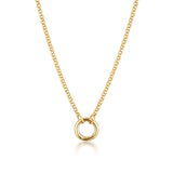 Linda Tahija belcher chain necklace in gold, close-up view showing the shiny, linked design and polished finish.