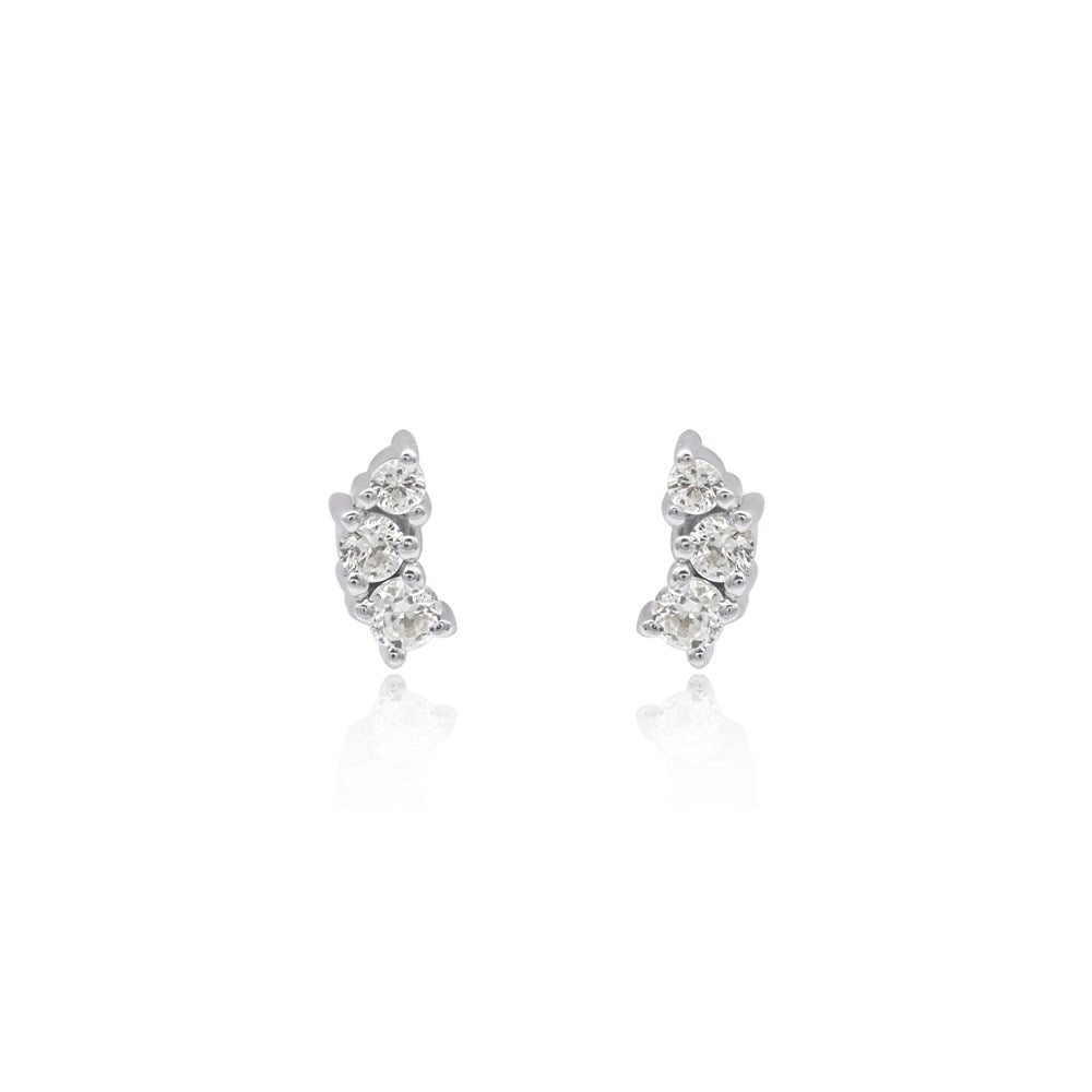 Linda Tahija Ebb stud earrings featuring lab-grown sapphire gemstones set in elegant jewelry design.