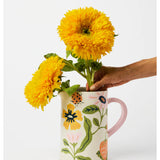Jones & Co Meadow Jug in white ceramic, featuring a smooth, rounded design and elegant handle for serving or decorative display.