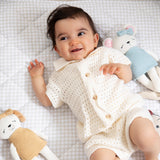 Living Textiles Paula the Puppy knitted animal toy, soft and plush puppy with detailed features, perfect for children.