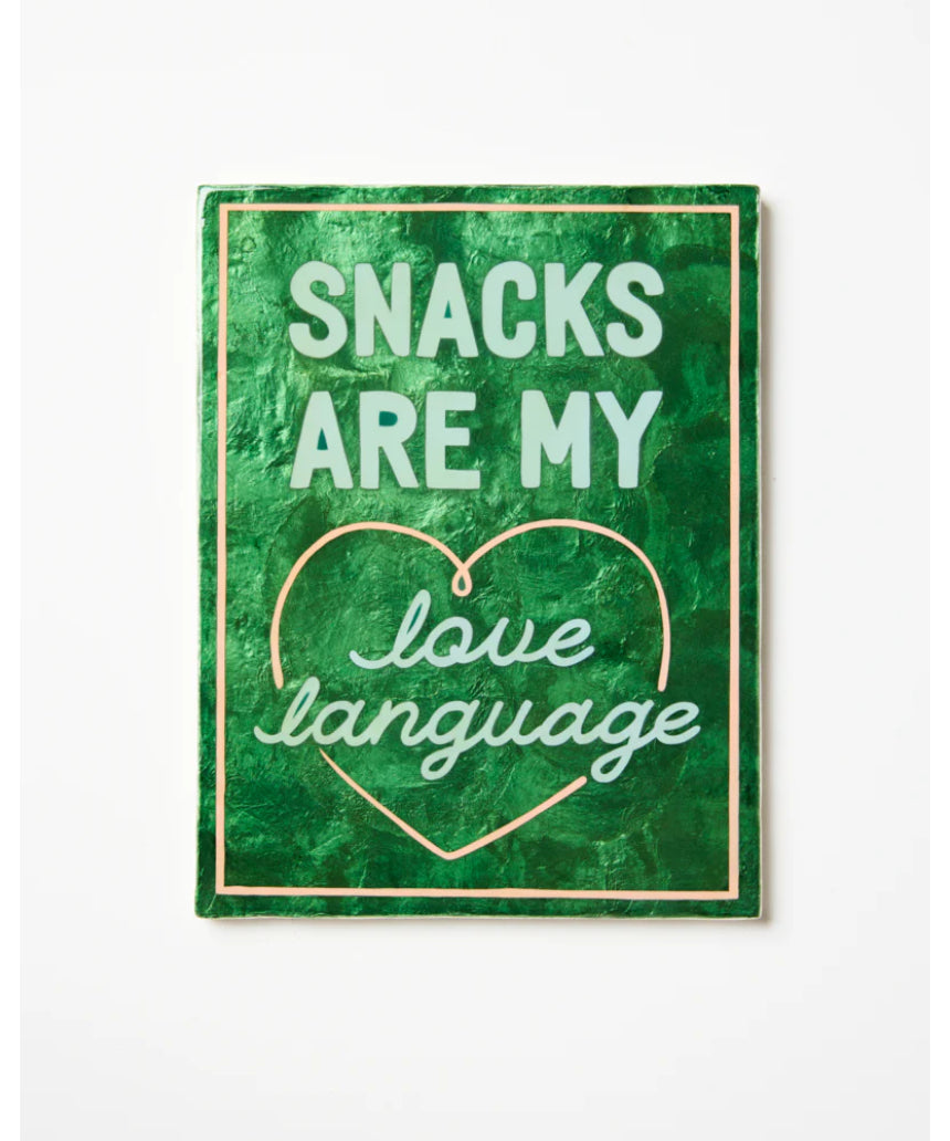 Jones & Co Fun House Snacks wall decor tile with colorful illustrations of snacks and playful design elements.