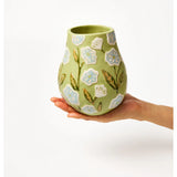 Jones & Co Juniper Vase in green, decorative ceramic vase with a smooth finish and elegant shape.