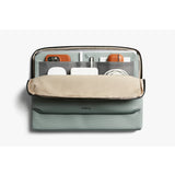 Bellroy 14-inch Laptop Caddy in Eucalyptus color, featuring organized compartments and sleek design for easy carry.