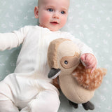 Soft knitted Kenny the Kookaburra toy by Living Textiles featuring detailed stitching and plush texture.