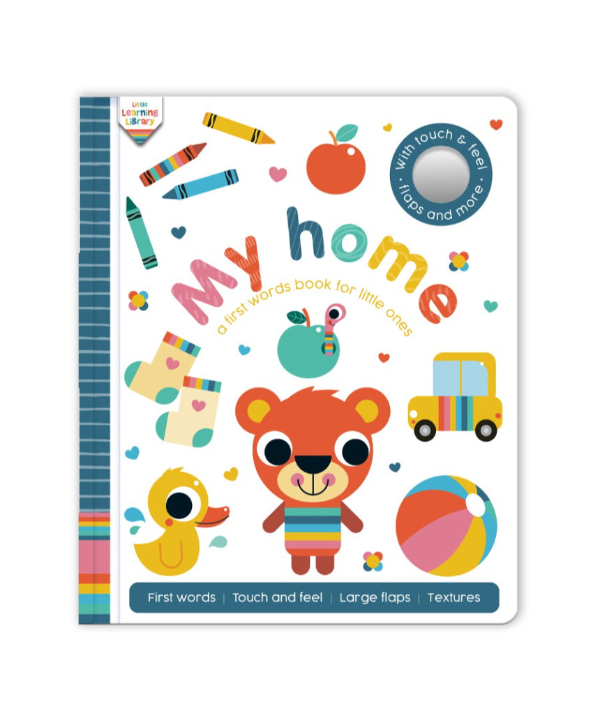 Bright and colorful Little Learning Library: My Home by Brumby Sunstate with illustrated pages for early learning.