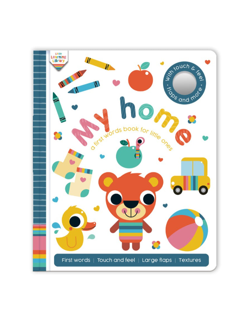 Bright and colorful Little Learning Library: My Home by Brumby Sunstate with illustrated pages for early learning.