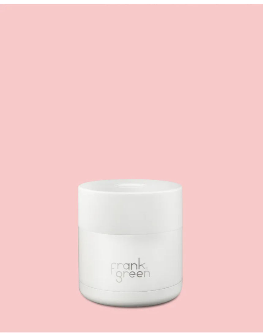 Frank Green insulated food container 295ml in stainless steel with a sleek design, perfect for keeping meals warm or cold.