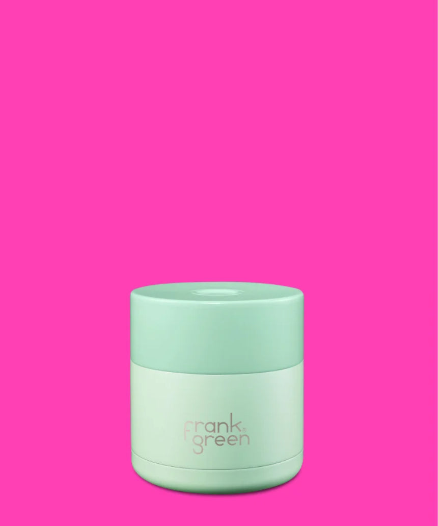 Frank Green insulated food container in 295ml with a sleek design, perfect for keeping meals hot or cold on the go.