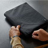 Bellroy Tokyo Folio 12.9-inch Raven, stylish leather tablet case with compartments for accessories and a sleek design.