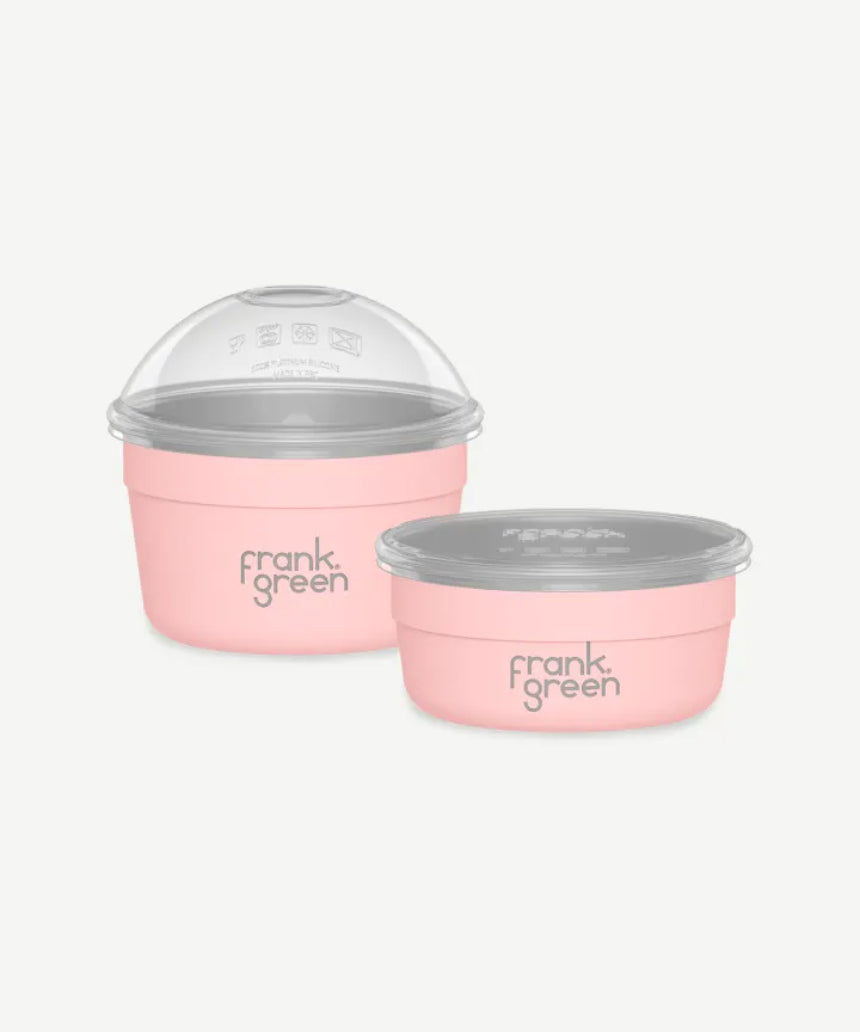 Frank Green Duo Pack To Go Bowl, reusable stainless steel lunch container with lid, ideal for meals on the go.