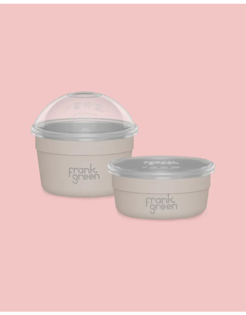 Frank Green Duo Pack To Go Bowl with reusable containers and lids for on-the-go meals and snacks.