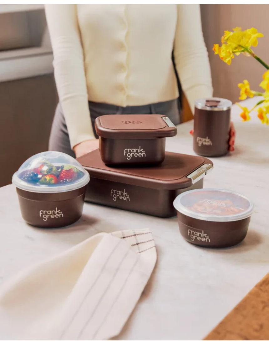 Frank Green Duo Pack To Go Bowl featuring a stylish, reusable lunch container with secure lid and sleek design.