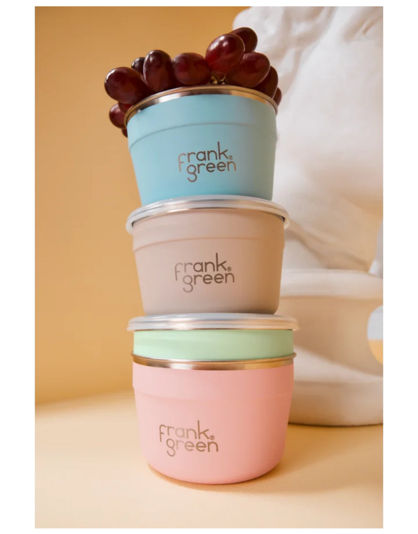 Frank Green Duo Pack To Go Bowl with stainless steel lid and colorful silicone sleeve for eco-friendly on-the-go meals
