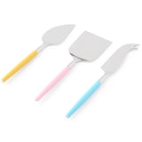 Kip & Co Soiree Diner Cheese Knife Set with stainless steel knives and wooden handles on a white background