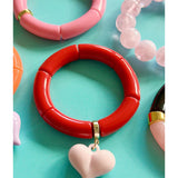 Mosk Melbourne Big Heart bracelet featuring a silver chain and a prominent heart-shaped pendant on a clean background.