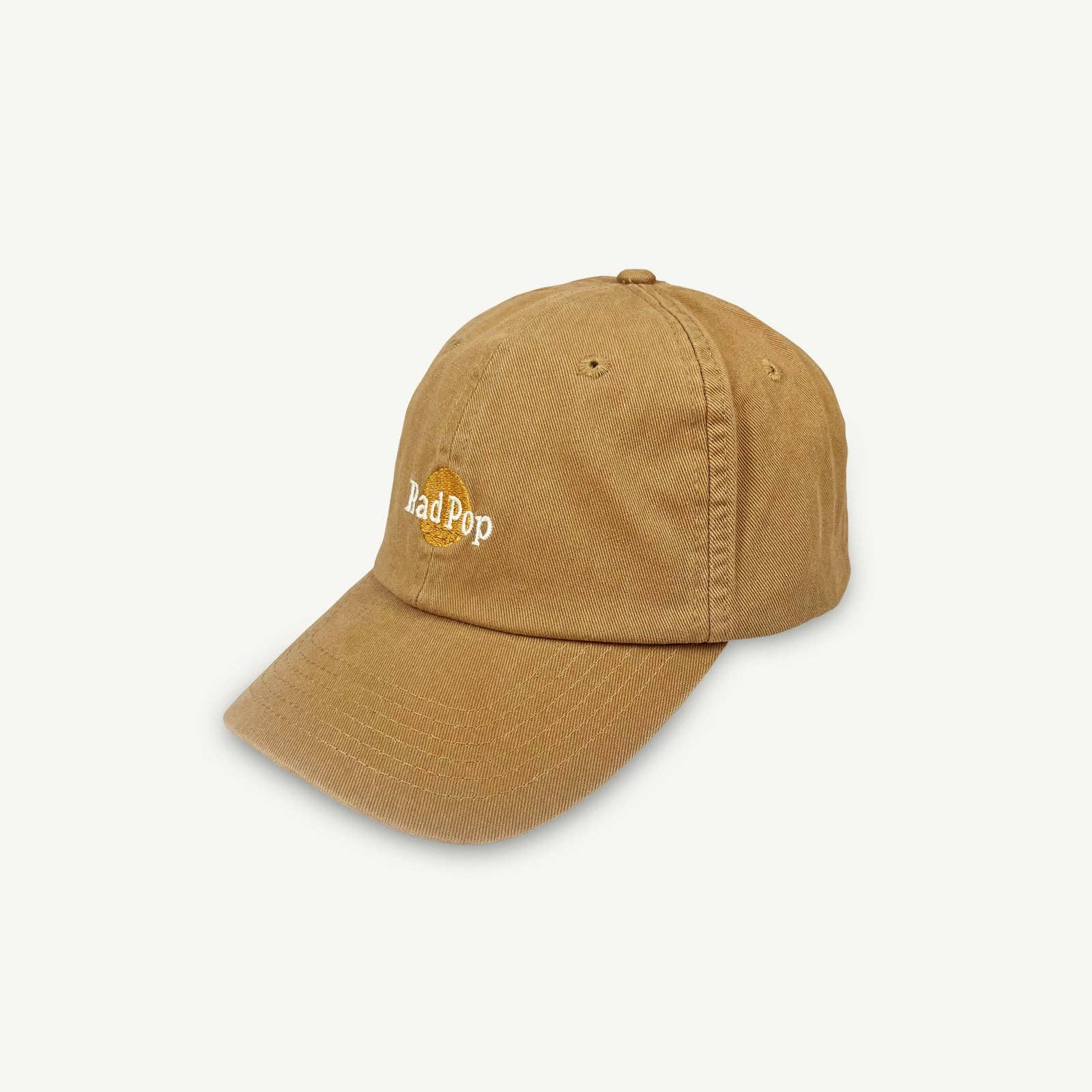 Banabae Rad Pop Washed Baseball Cap in desert sand with curved brim and adjustable strap, casual and stylish headwear.