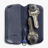 Bellroy Key Cover Plus 3rd Edition in navy, compact key organizer with multiple key slots and sleek leather design.