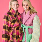 Kip & Co Alaskan adult sherpa robe in soft, plush fabric with a cozy, patterned design, perfect for relaxing at home.