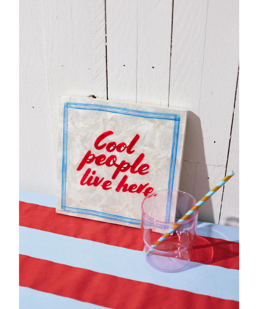 Colorful Jones & Co Fun House People Tile wall decor featuring whimsical cartoon-style characters and vibrant patterns.