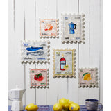 Jones & Co Pomodoro Stamp wall decor featuring a vintage-style circular design with bold red and white accents.