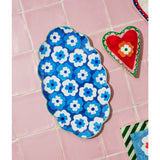 Jones & Co Poppy Blue Tray with floral design, showcasing a stylish decorative tray on a neutral background.