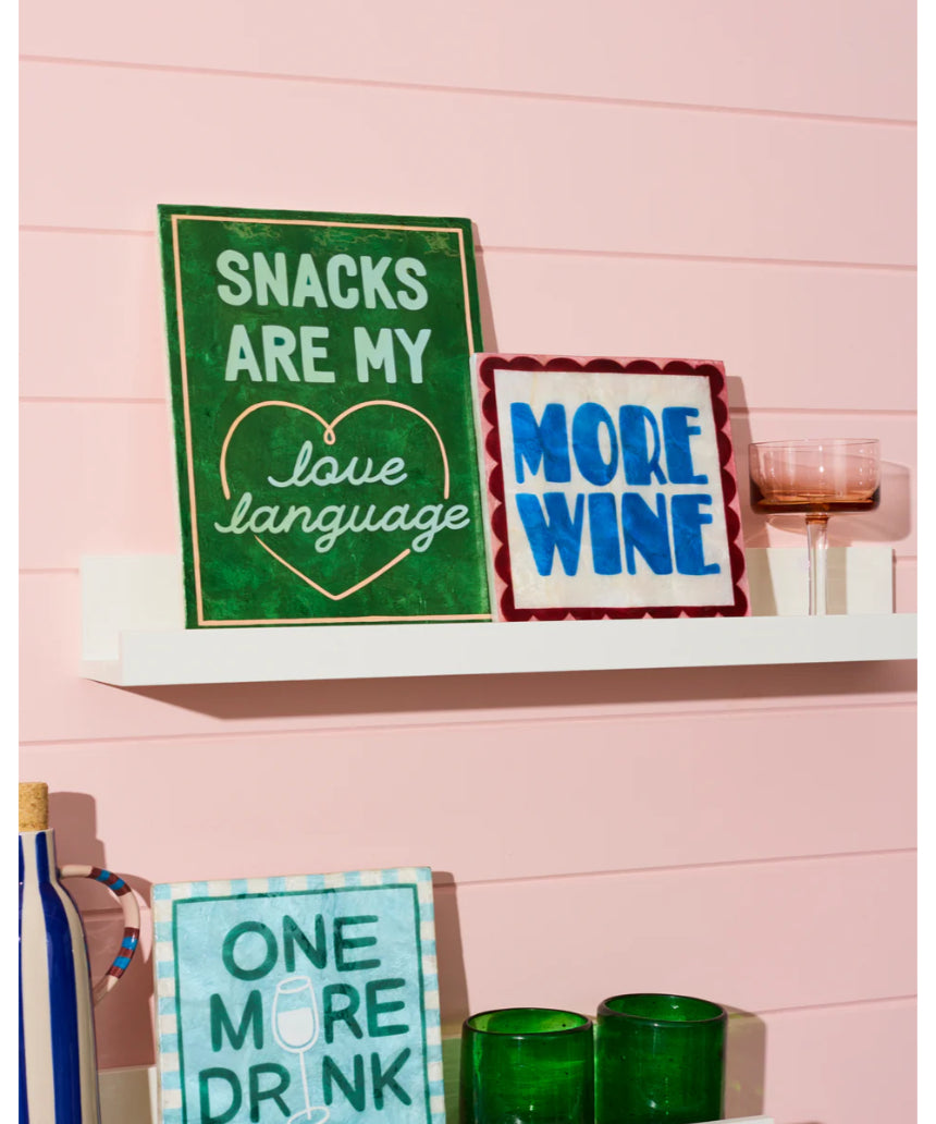Jones & Co Fun House Wine Tile wall decor featuring colorful, playful design for kitchen or bar area decoration.