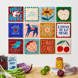 Jones & Co Superette Genius Tile wall decor featuring colorful geometric patterns and modern design elements.