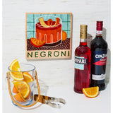 Jones & Co Happy Hour Negroni tile wall decor featuring a stylish, colorful Negroni cocktail design on ceramic tile.