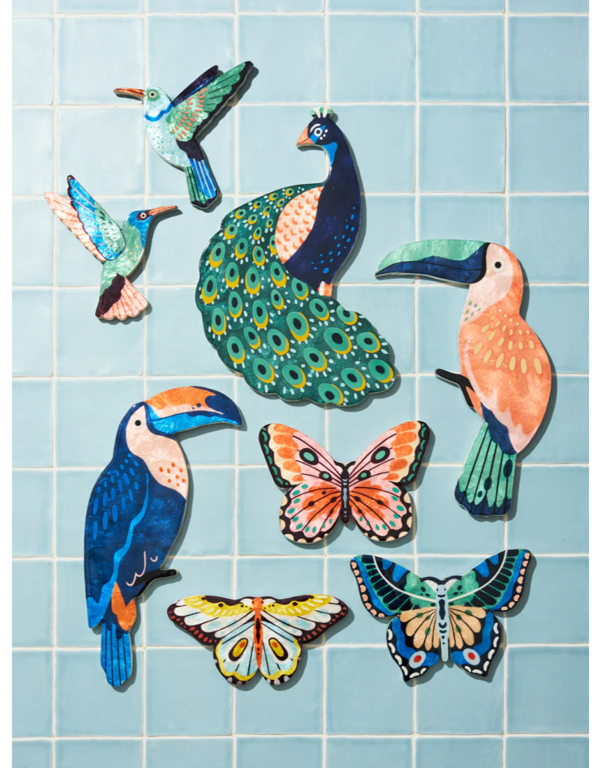 Jones & Co Canopy Toucan Peach wall art featuring vibrant toucan illustration on peach background for wall decor.