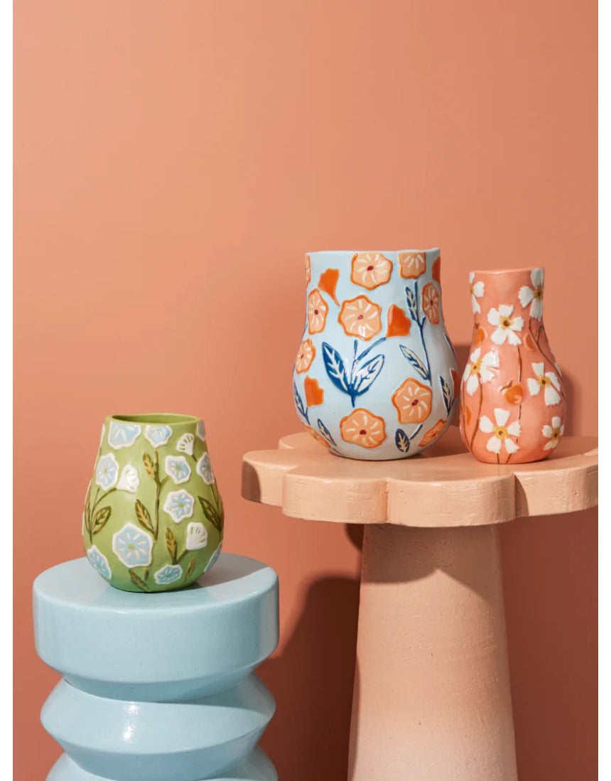 Blue Jones & Co Juniper Vase featuring a stylish, modern design perfect for decorative floral arrangements.