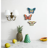 Jones & Co yellow butterfly wall art decor featuring a vibrant canopy butterfly design on a wall.