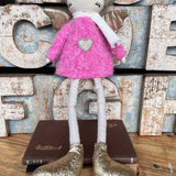 Amaranta Designs Bubblegum Doll with pink hair, colorful outfit, and playful expression, showcasing detailed craftsmanship.