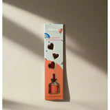 Grace & James Passionfruit & Vanilla Sorbet heart felt air freshener with vibrant pink and purple felt design and scent description.