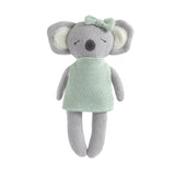 Living Textiles Kimmy the Koala knitted animal toy with soft, detailed features and plush texture, ideal for children.