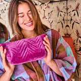 Kip & Co Wild Grape velvet toiletry bag in accessories, featuring soft fabric and a stylish, compact design.
