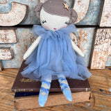 Amaranta Designs ballerina doll with a pink tutu, delicate facial features, and detailed ballet pose, handcrafted for display or play.