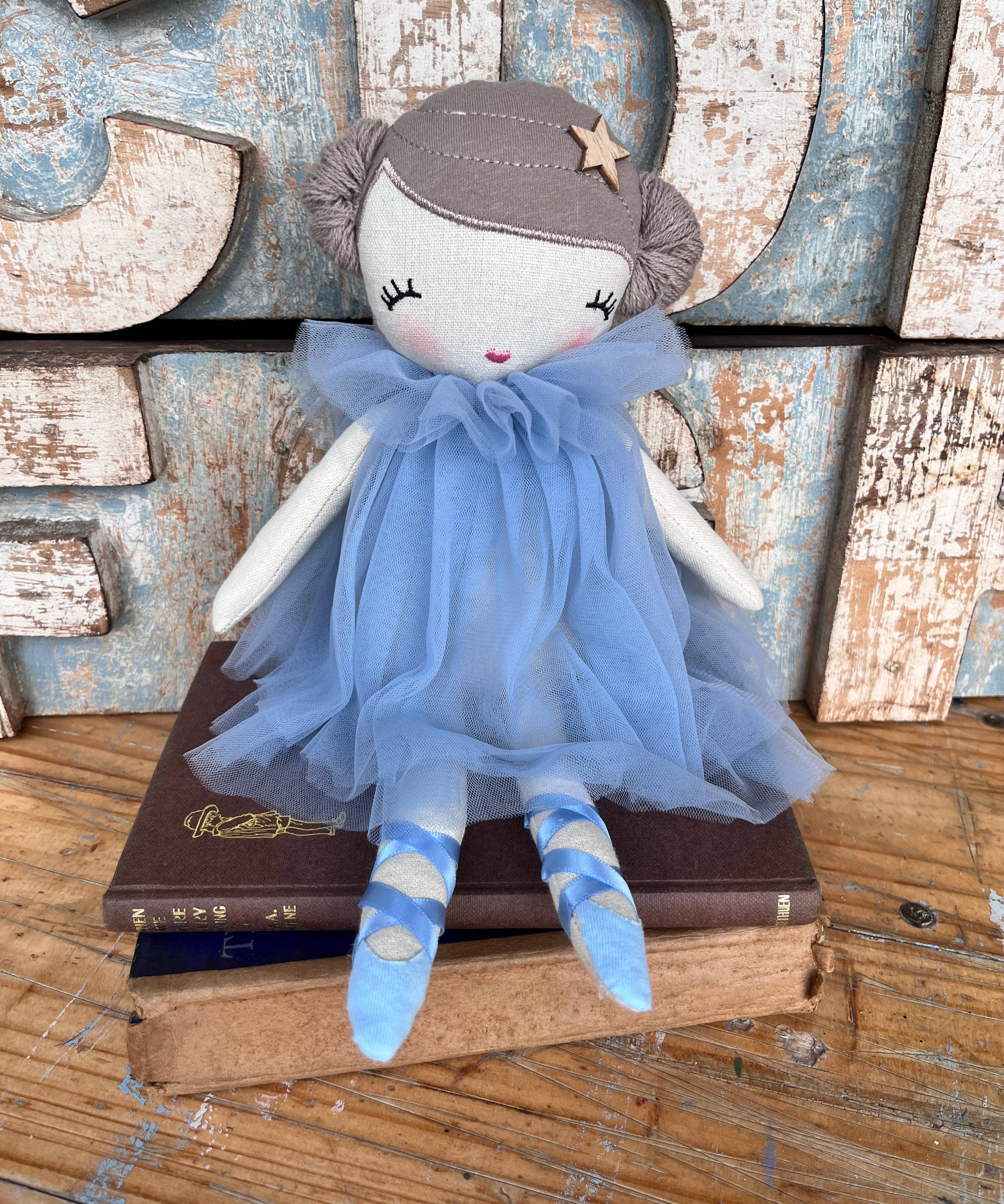Amaranta Designs ballerina doll with a pink tutu, delicate facial features, and detailed ballet pose, handcrafted for display or play.