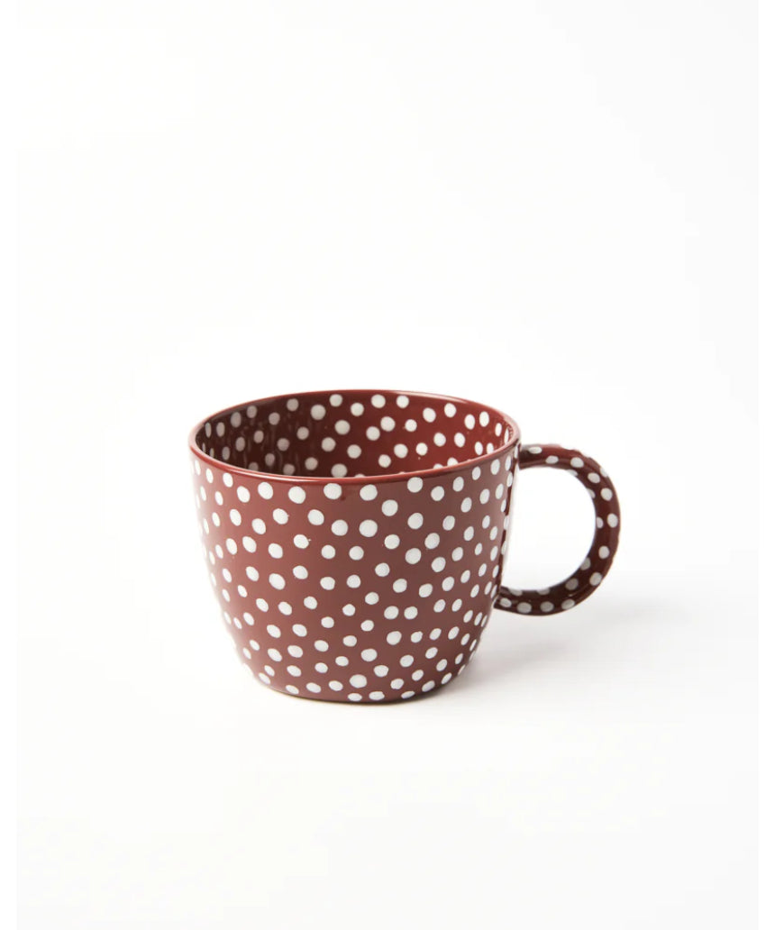 Jones & Co Chino Mug Mahogany Sprinkle featuring a stylish ceramic mug with a mahogany and sprinkle pattern design.