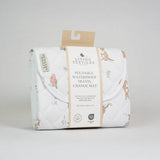 Living Textiles waterproof travel change mat featuring Australiana-themed fabric, portable and ideal for baby diaper changes.