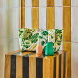 Kip & Co Wander Velvet Toiletry Bag in vibrant patterned velvet fabric, compact travel accessories for organization.