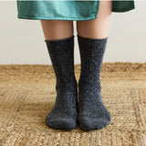 Grey glitter lurex socks by Klue featuring a shiny, textured design and comfortable fit, perfect for stylish casual wear.