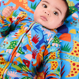 Kip & Co Dinosaur Roar Organic Long Sleeve Zip Romper