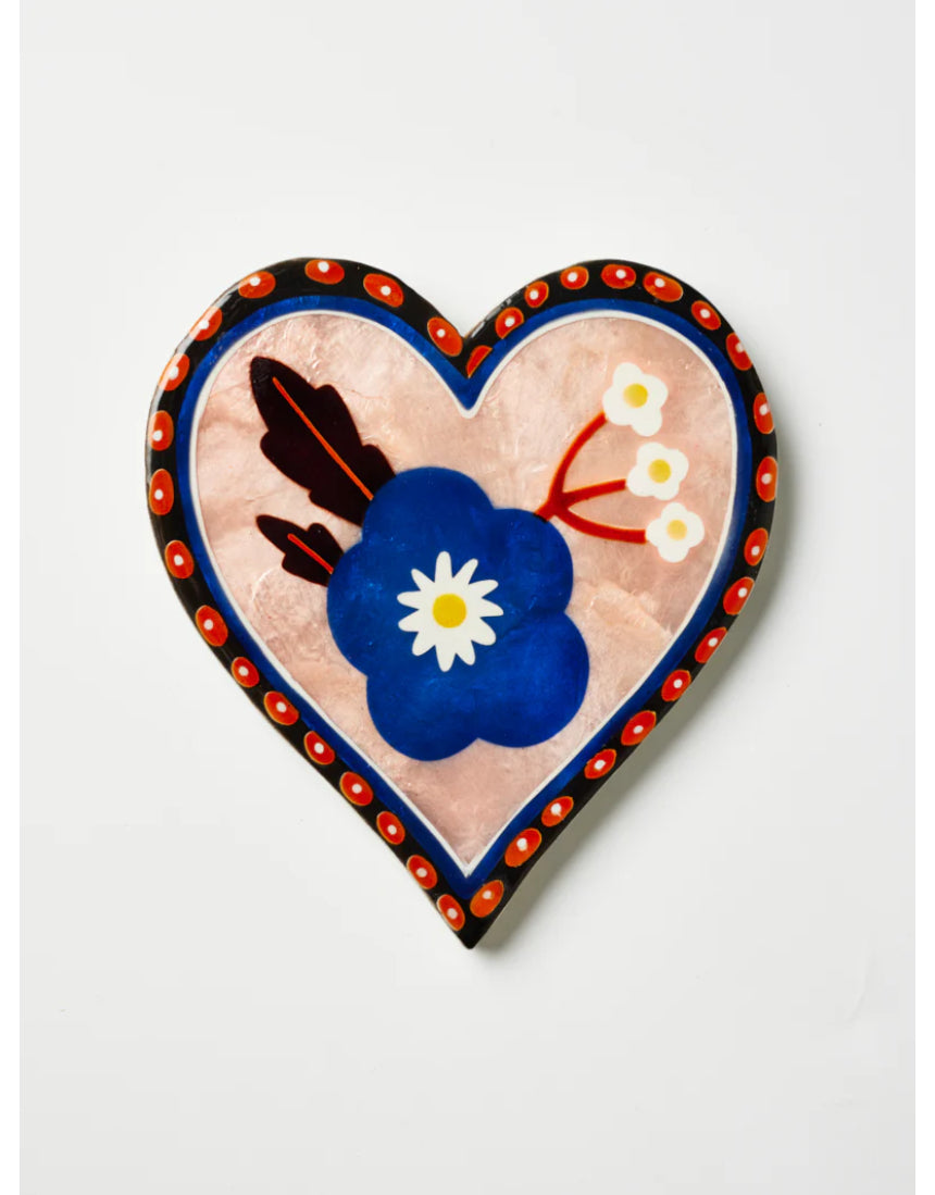 Jones & Co Bloom Nouveau Blue Heart wall decor featuring a decorative blue heart design for home decoration.