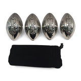 Men's Republic Footy Ball ice cubes in stainless steel, set of 4, with detailed football design on each cube.